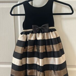 4T black and gold dress